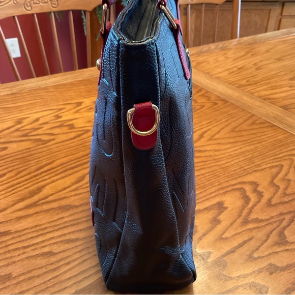 NWOT Faux Leather Letter Tote/Crossbody - Picture 6 of 12